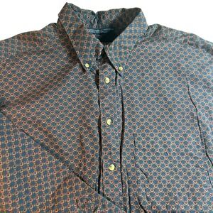 Nautica XL Button Down Shirt Geometric Print Long Sleeve Casual Menswear SIZE xl